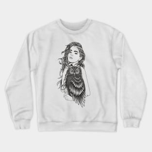 Beauty Owl Girl Crewneck Sweatshirt